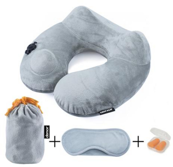 목 베개 편안 자동차 식 자형 부드럽고 편안한 크리스탈 벨벳 인체 공학적 자궁 경부 휴대용 여행, 6) 라이트 그레이 - 31X30X12cm, 1개