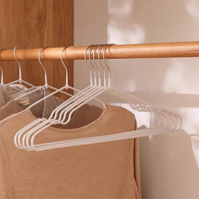 그리에티 코팅 논슬립 철제 옷걸이, 화이트, 40개