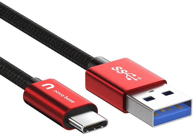 속도빠른 아이폰 카플레이 C타입 케이블 USB3.2 10Gbps, 1개, 레드, 100cm