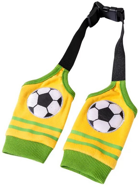 寵物護膝 可調節肩帶 運動風寵物配件, 貝卡黃足球, 1個