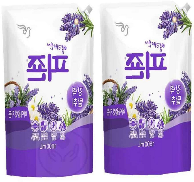 도담랩 피죤 1600ml X 2개 순한유연제 수건냄새제거, 피죤리필형 1.6리터X2개 블루비앙카, 1.6L