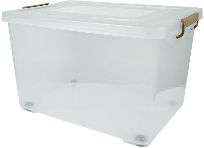 스페이스에디터 투명 베이직 리빙박스 120L, 샌드베이지, 1개