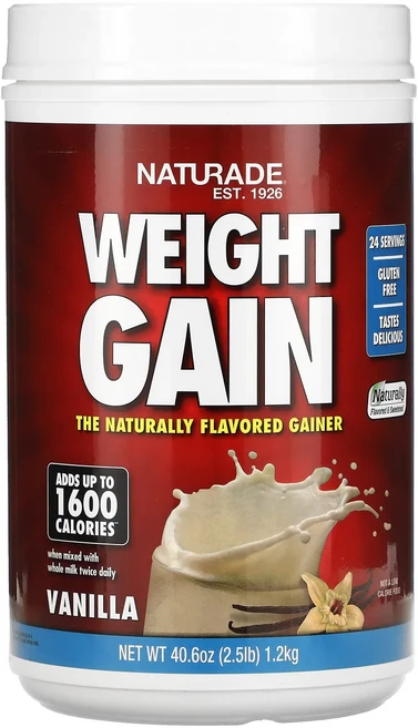 새해 건강을 선물하세요 Naturade Weight Gain 바닐라 2.5lbs(40.6oz) 특별관리진행, NaturadeWeightGain바닐라25lbs406o, 1개 - 쿠팡