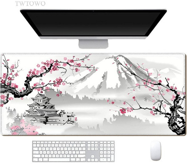 사쿠라 일본 벚꽃 마우스 패드 게이밍 XL 홈 HD 키보드 미끄럼 방지 사무실 카펫 노트북 신제품, 없음, 없음, 900x400x2 mm