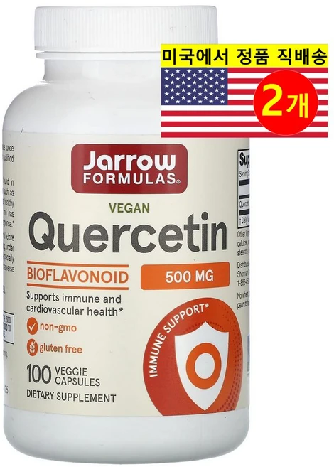 Jarrow Formulas 재로우 퀘르세틴 500mg Quercetin, 2개, 100정 - 쿠팡