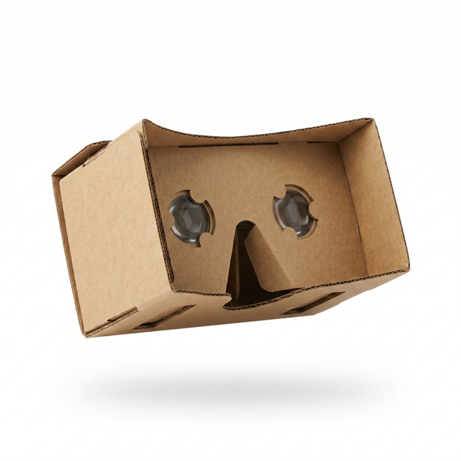 카드보드 VR 헤드셋 스마트폰 가상현실 안경 3D 체험용, 1개, A-핸디형