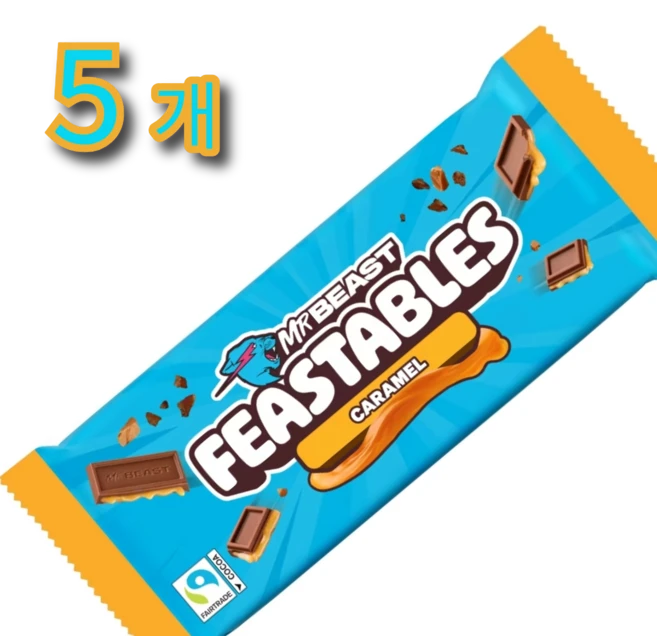 [2025년 가을 신제품] 미스터 비스트 피스터블 밀크 초콜릿 캬라멜, 5개, 60g - 쿠팡