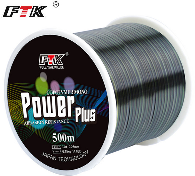 FTK 500M 나일론 선 낚싯줄, 1개, 삼색