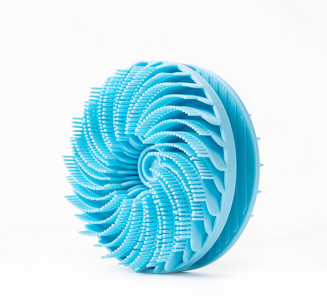 키히코 실리콘 샤워 브러쉬 바디 헤어 올인원 마사지, 블루, 1개, 1개입