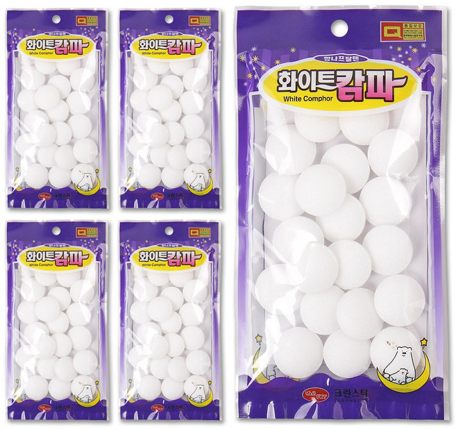 나프탈렌 나프타린 화이트캄파 003 좀약 방충제, 110g, 5개