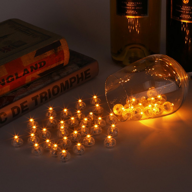 퀴니 빛나는 파티 LED 총알 풍선 조명전구색 50개입 빛나는풍선, 50개, 전구색