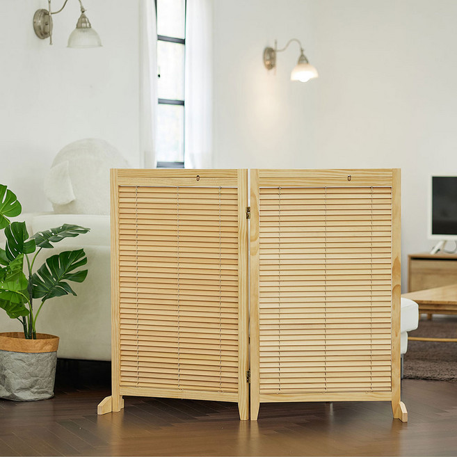 까사라움 원목 블라인드 파티션 1000 2단 2color, 내추럴