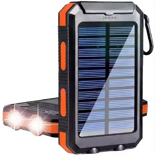 코임스 태양광 보조배터리 20000mAh LED램프 나침반 Solar Power Bank, 1개