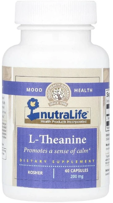 뉴트라라이프 엘테아닌 아미노산 L-Theanine 200mg 60mm, 기본, 1개, 60정 - 쿠팡