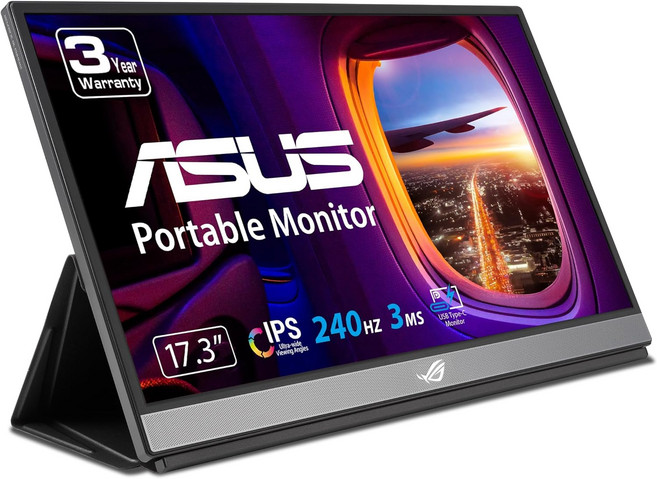 ASUS ROG Strix 17.3인치 1080P 휴대용 게이밍 모니터 XG17AHPE, 17인치 스마트 커버 포함