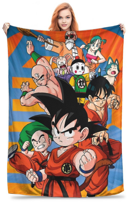 드래곤볼 니트 담요 플란넬 애니메이션 손오공 침대 침실 이불, 125x100cm, 4. 7 / D. 125x100cm