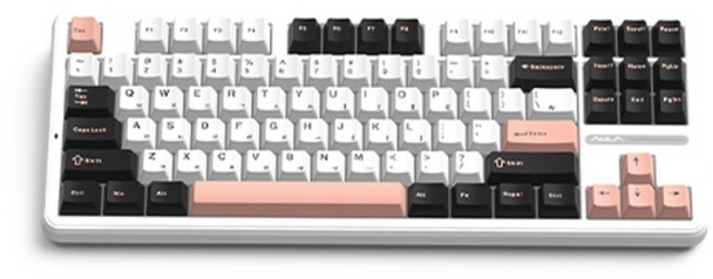 AULA F87 Pro 독거미 유무선 기계식 키보드 한글 올리비아 화이트 LEOBOG 황축V3, 올리비아화이트, 황축