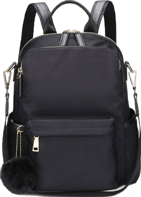 Lu MY 旅遊防盜後背包 女生出國多隔層防水, 升級款-黑色