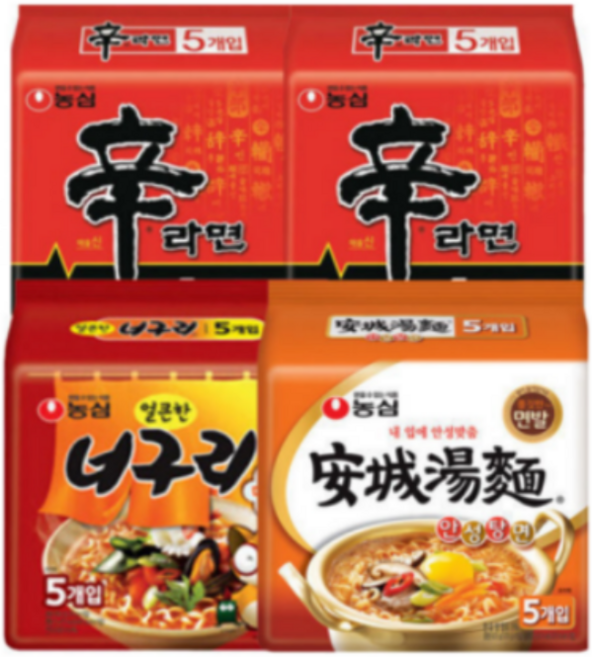 농심 신라면10봉+너구리5봉+안성탕면5봉 20개