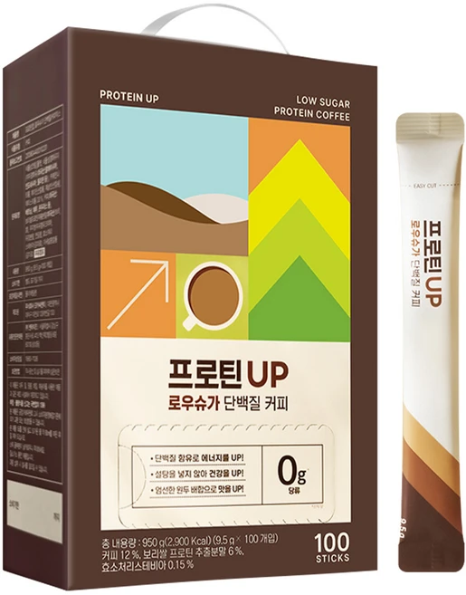 네추럴라이즈 프로틴업 로우슈가 당류 0% 단백질 커피믹스, 1개, 100개입, 9.5g - 쿠팡