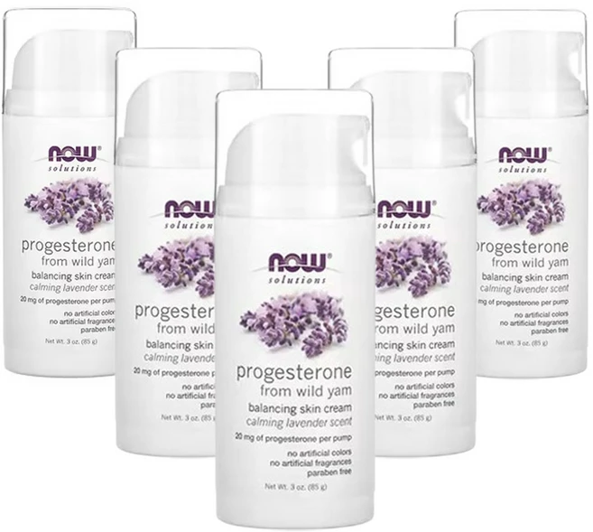 나우푸드 Solutions 야생 얌에서 추출한 프로게스테론 밸런싱 스킨 크림 카밍 라벤더 3oz, 5개, 85g - 쿠팡
