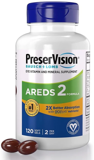 PreserVision AREDS 2 Eye Vitamins and Minerals 120 Vegan Softgels 프레서비전 AREDS2 눈 비타민 미네랄 비건 소프트젤 120, 1 - 쿠팡