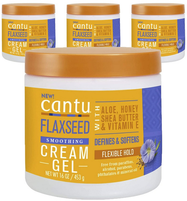 칸투 아마씨 스무딩 크림 젤 디파인 & 소프튼 유연한 고정력 무알코올, 4개