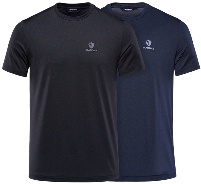 블랙야크 남녀공용 솔리드 반팔 라운드 티셔츠 2장 세트