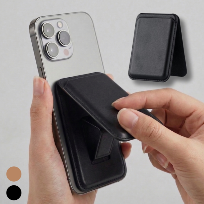 아메니아 강력고정 거치가능 맥세이프 카드지갑, 1개, 블랙