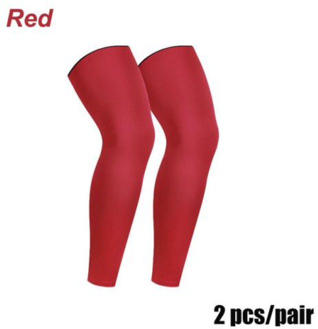 남녀공용 스포츠 연장 압축 레그 워머 농구 축구 사이클링 양말 무릎 종아리 슬리브 UV 썬 레그 워머 1 쌍, 11) 1 Pair Red - XL, 1개