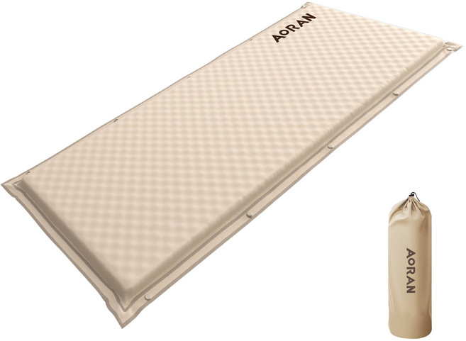 Aoran 캠핑침대 자충매트 방수 두꺼운 휴대용, 베이지