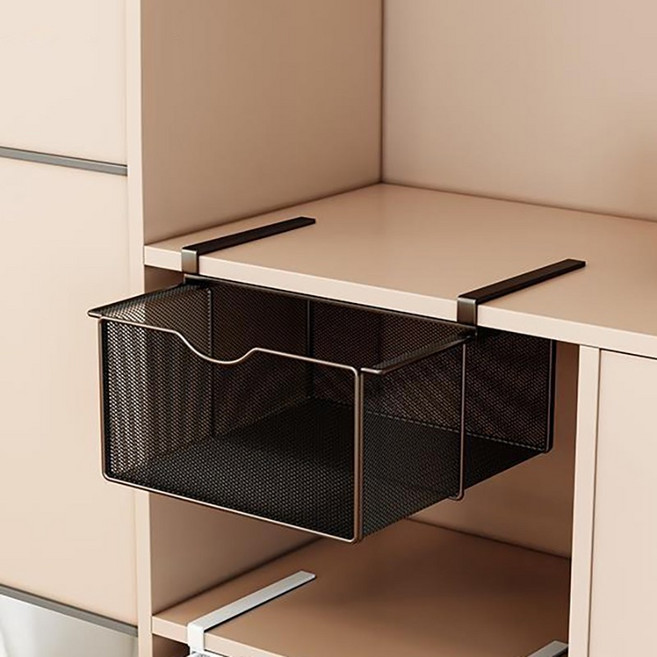 옷장 아래 걸이 바구니 서랍식 행거오거나이저 뽑기 칸막이 속옷 양말 옷 수납 걸이식 공간 절약 걸이식수납함 걸이식수납 슬라이딩옷정리, 1개, 블랙29*31*16cm