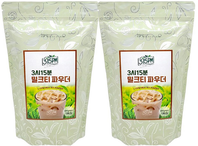 3시15분 오리지널 밀크티파우더 1kg 2개세트, 2개, 1개입
