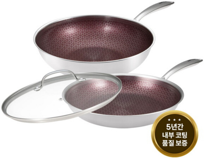 [해피콜] [본사직영] 에칭 아머 싱글에디션 3P 세트 (F28/W28/뚜28), 에칭 아머 싱글 3P 세트 F28/W28/뚜28