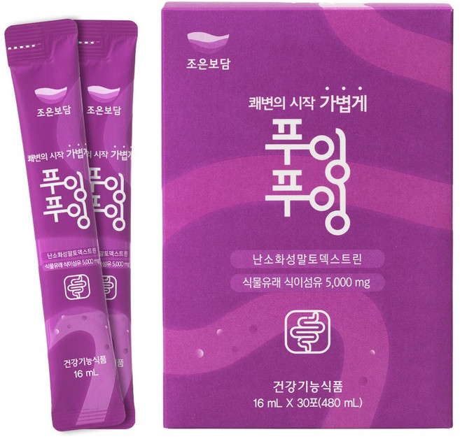 쾌변의 시작 가볍게 변비탈출 혈당 조절 푸룬 타트체리 식이섬유 장건강에 도움 3중 기능성 푸잉푸잉, 1박스, 30회분