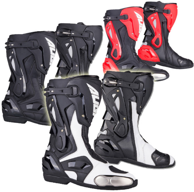 AUGI 오토바이 바이크롱부츠 레이싱부츠 AR-1 어기정식수입, 43(270), 레드