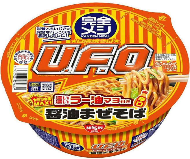 닛신 식품 야키소바 UFO 진한 라유 마요가 들어간 간장 마제소바 컵라면 6개