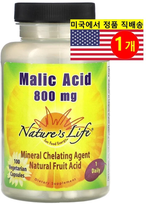 Nature's Life 미네랄 말산 800mg Malic Acid 100정, 1개 - 쿠팡