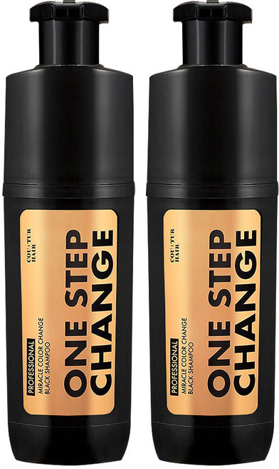 시즌3) 꾸띄르 헤어 컬러 체인지 새치 염색 샴푸 (멋내기갈색), 180ml, 2개