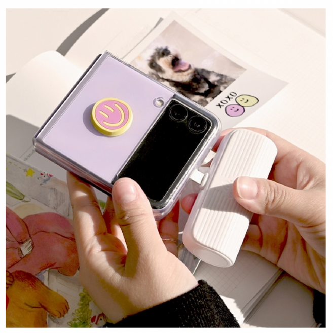 충전선 없는 스마트폰충전기 5000mAh 보조배터리 도킹형 간편거치 간편휴대 아이폰16프로맥스 아이폰16, 선택1번 C타입 - 화이트
