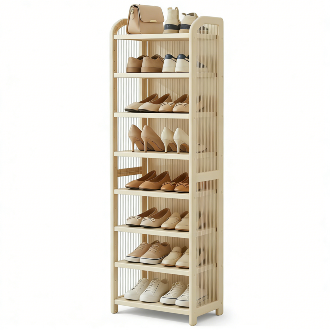 공간활용 수납 틈새 신발장 현관 정리대, 흰색, 8단