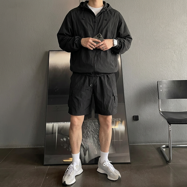 ANYOU 남성 여름 냉감 트레이닝 긴팔 기능성 운동복 세트