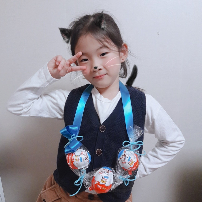 킨더조이목걸이 사탕목걸이 초코목걸이 발표회 졸업 입학 수료식선물, 진블루