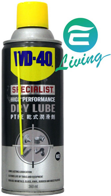 WD-40 DRY LUBE PTFE 乾式潤滑劑 快速乾燥不黏膩 適用於金屬、塑膠和橡膠, 1個