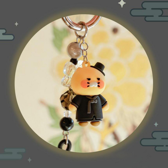 [카카오프렌즈 춘식이 피규어 태슬 스트랩] 귀여운폰스트랩 캐릭터스트랩 핸드폰키링 휴대폰스트랩악세서리 핸드폰스트랩줄 스마트폰스트랩추천 명절선물 설선물 추석선물, 1개, 선비