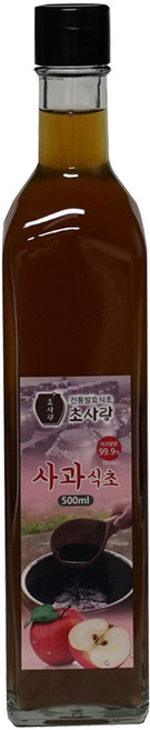 초사랑 사과초모식초 500ml 사과식초 초모식초 천연발효식초 발효식초 천연식초 과일식초 생산자직접판매, 1개