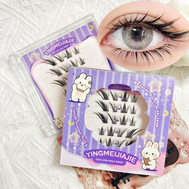 풀 필요없은 자연 속눈썹 3D인조속눈썹 세트11-13mm(다양한 스타일 가능 여성 메이크업 필수품), 6 rows of dense YFXMJ 62