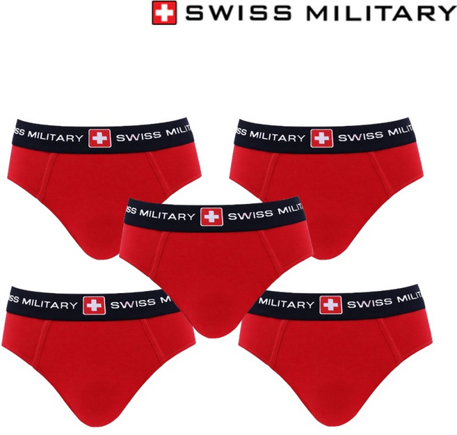 스위스밀리터리 남자팬티 삼각 브리프 속옷 /레드 (5장)