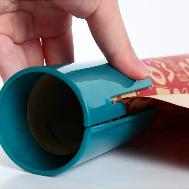 비엘스키 포장지 절단기 선물 롤 생일 원통형 종이 커터, 1개, 포장지커터블루 SE00425