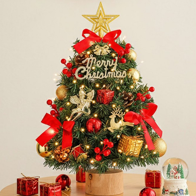 미니트리 풀세트 트리 소형 장식 테이블 LED 전구포함 소품, B타입